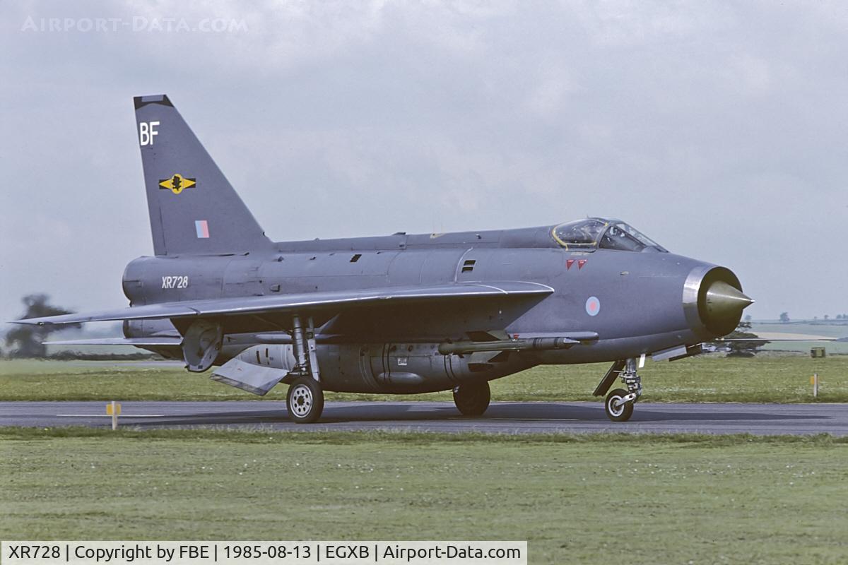 XR728, 1965 English Electric Lightning F.6 C/N 95213, LightningF6 taxies out for another mission from RAF Binbrook