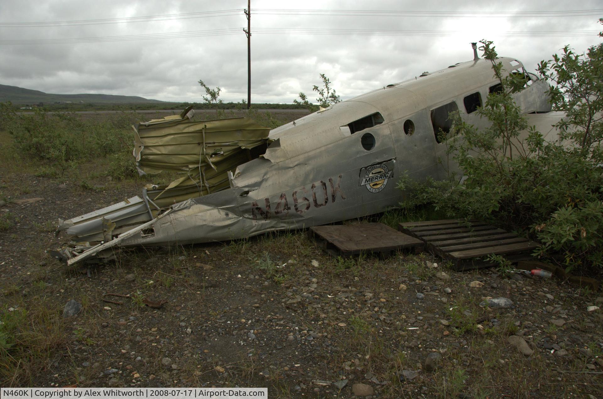N460K, 1952 Beech C-45H Expeditor C/N AF-753, Wreck near old dump, Nome AK