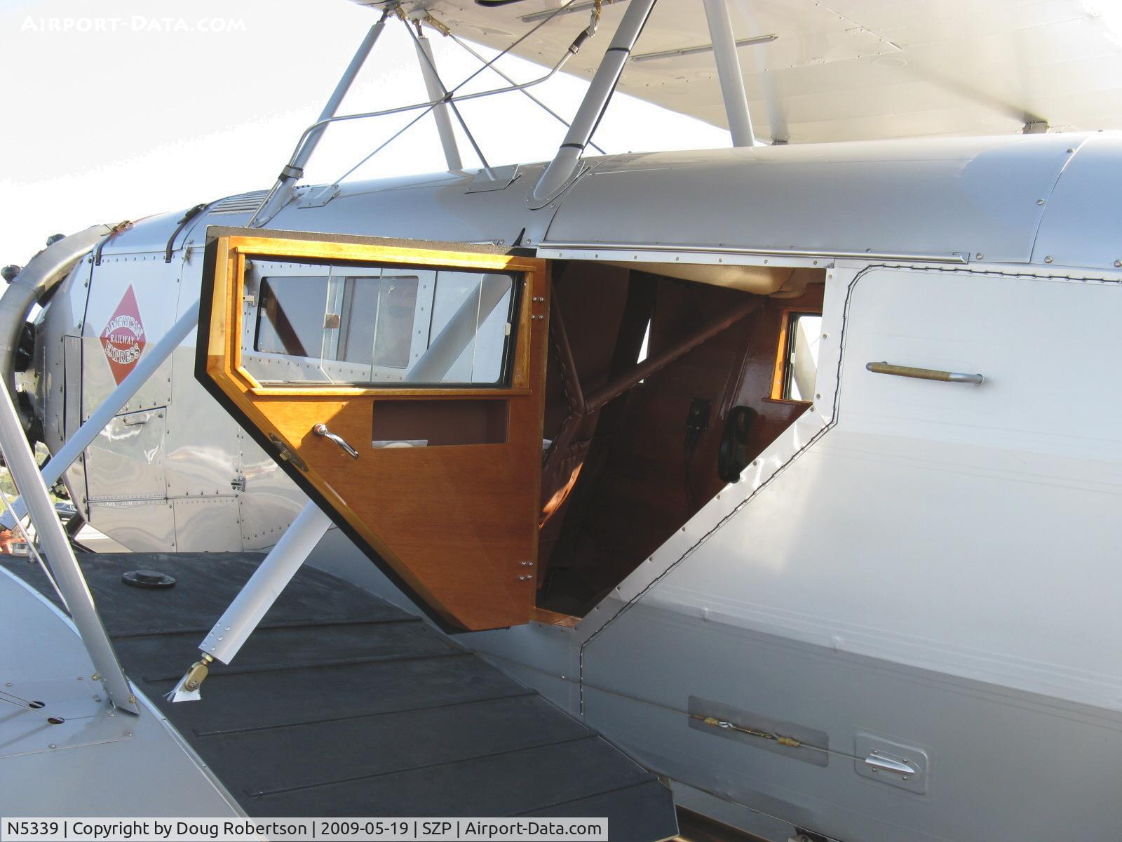 N5339, 1928 Boeing 40C C/N 1043, 1928 Boeing B 40C Airliner, original P&W 420 Hp Wasp replaced by 600 Hp Wasp derated to 525 Hp with CS prop for safe short field ops, rear wood paneled cabin door
