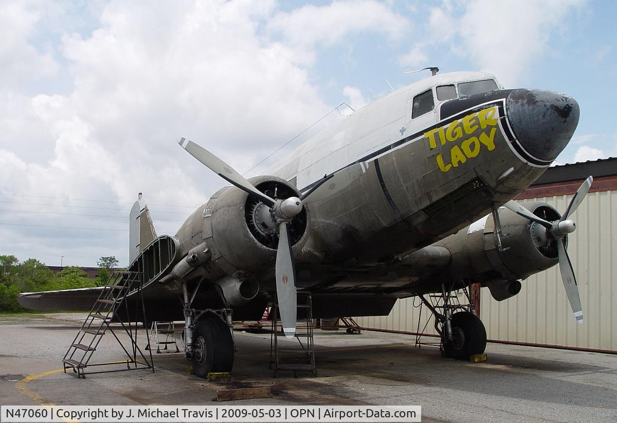 N47060, 1943 Douglas C-47A Skytrain C/N 19066, Tiger Lady being restored to flying condition at KOPN.