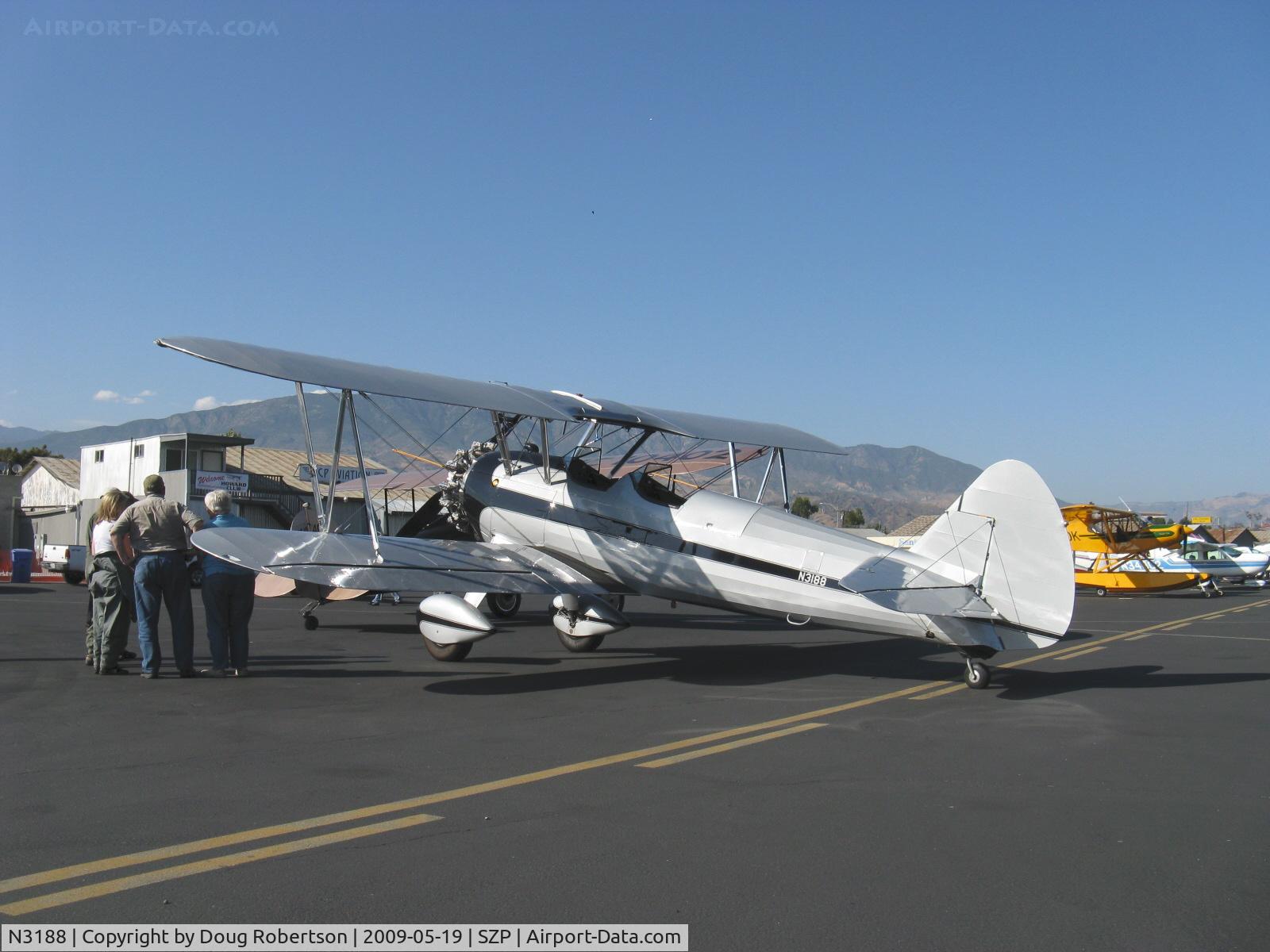 N3188, 1945 Boeing B75N1 C/N 75-2599, 1945 Boeing Navy N2S-1 as B75N1, Continental W670 220 Hp