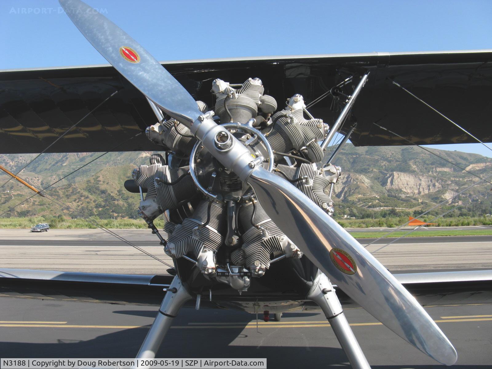 N3188, 1945 Boeing B75N1 C/N 75-2599, 1945 Boeing Stearman Navy N2S-3 as B75N1, Continental W670 220 Hp radial.