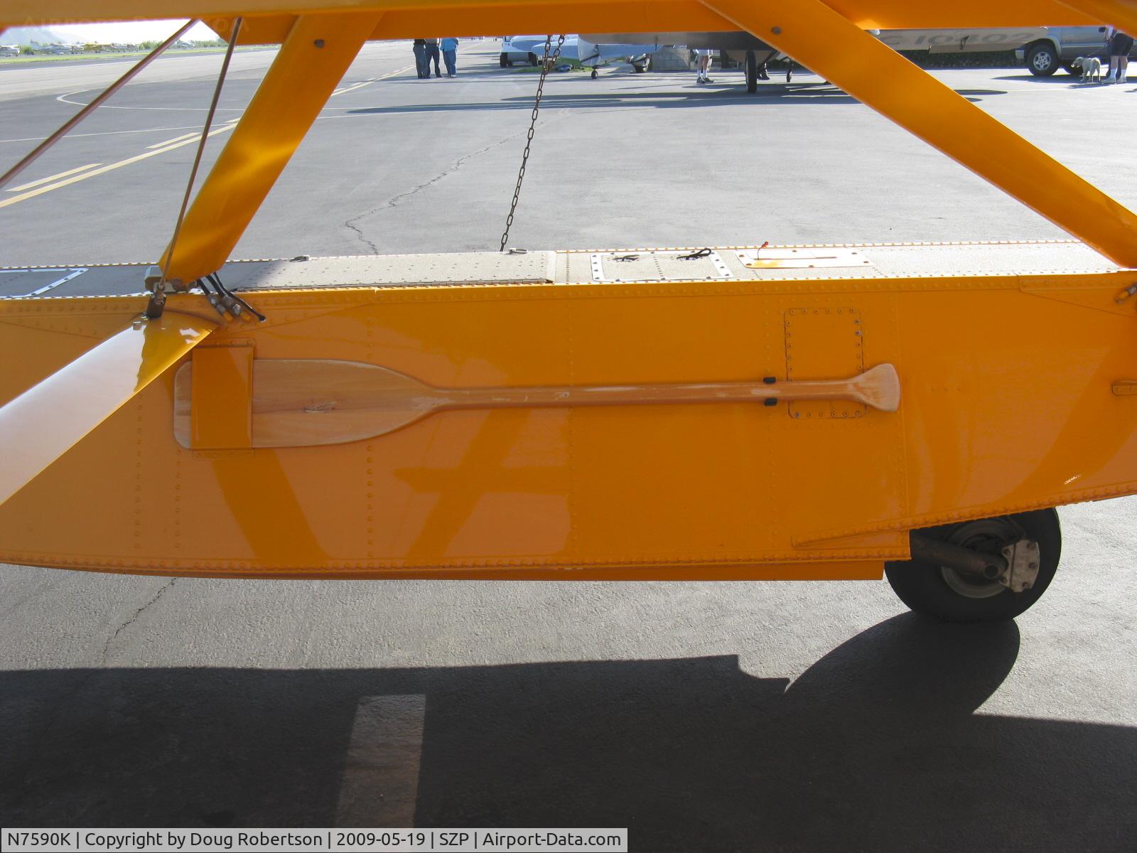 N7590K, 1950 Piper PA-18 C/N 18-307, 1950 Piper PA-18 SUPER CUB Amphibian, Lycoming O-290, on Wipline 2100 floats, paddle