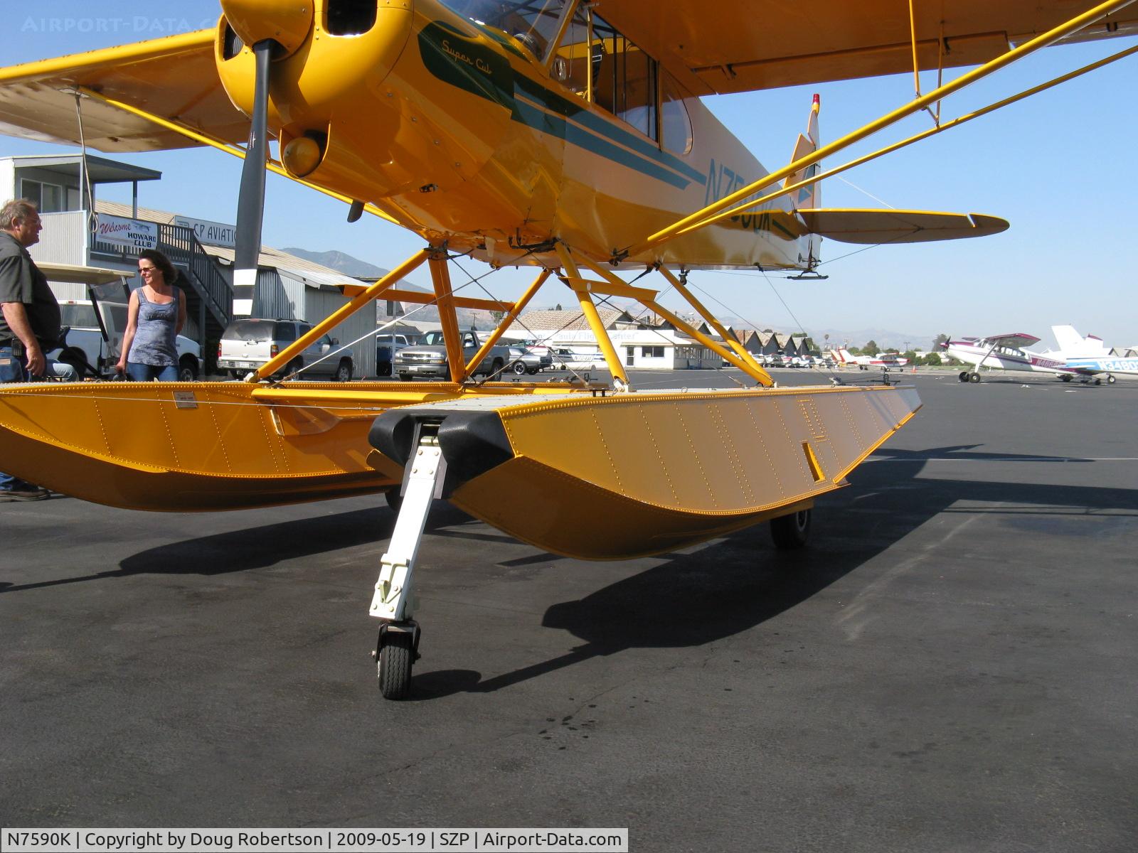 N7590K, 1950 Piper PA-18 C/N 18-307, 1950 Piper PA-18 SUPER CUB Amphibian, Lycoming O-290, Wipline 2100 floats-retractible nose gear
