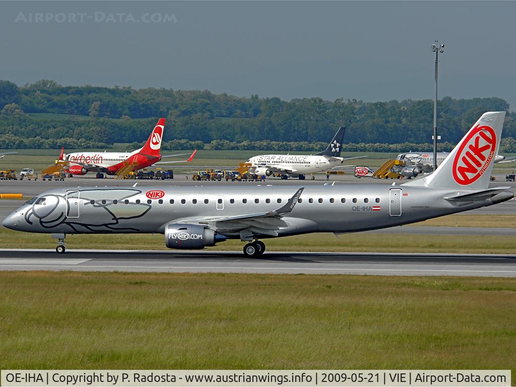OE-IHA, 2009 Embraer 190LR (ERJ-190-100LR) C/N 19000285, Operating VIE-FMO-VIE Flight for Air Berlin today