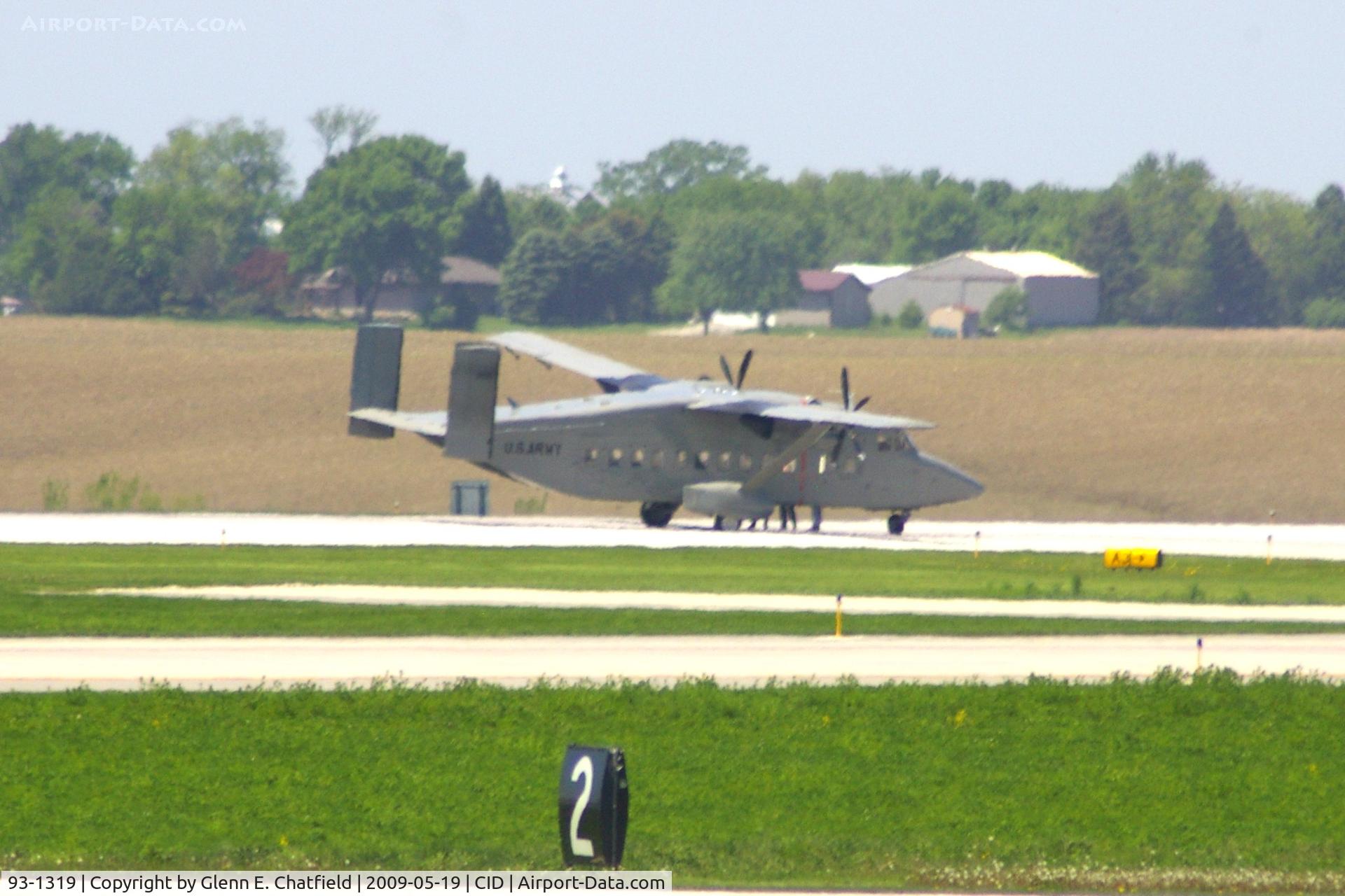 93-1319, 1993 Short C-23B Sherpa C/N AK-003, Blown right main tire after landing 27.  3/4 mile from me, the photo was shot with 1.7X converter on 450mm and is cropped