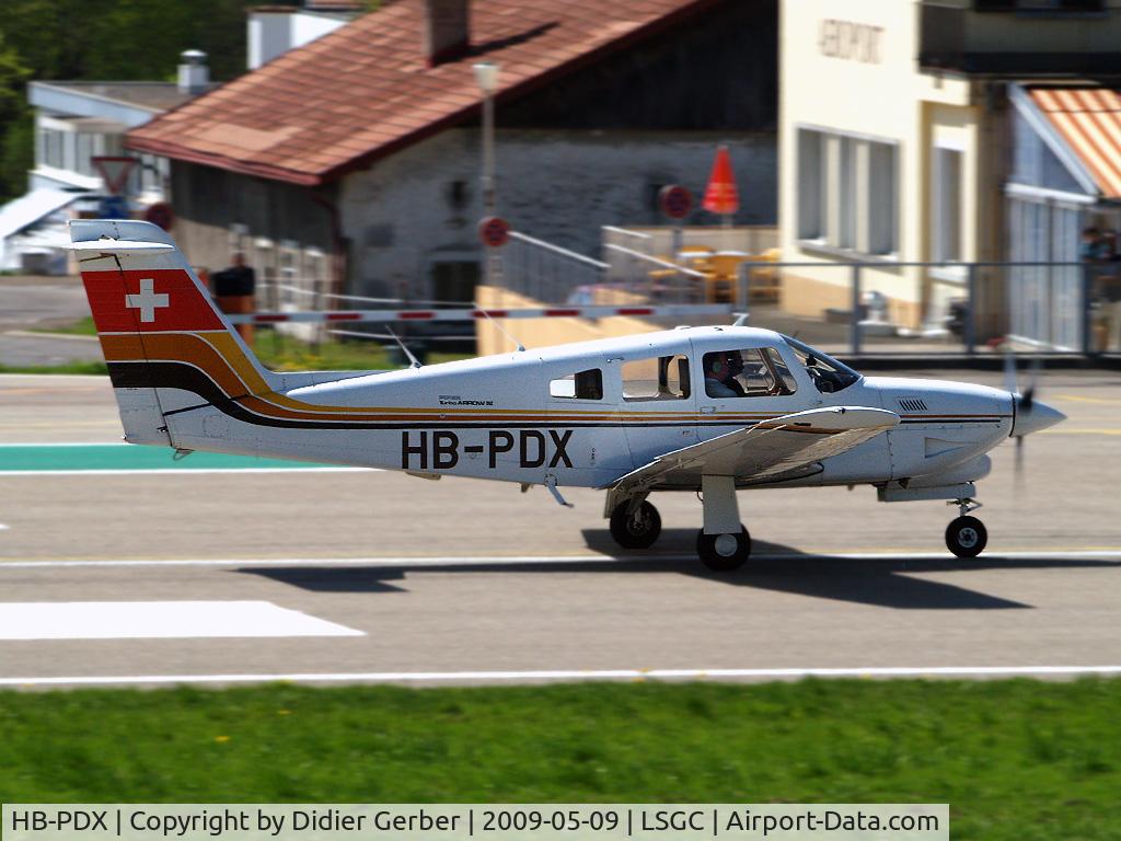 HB-PDX, 1979 Piper PA-28RT-201T Turbo Arrow IV C/N 28R-7931183, Take-off runway 24