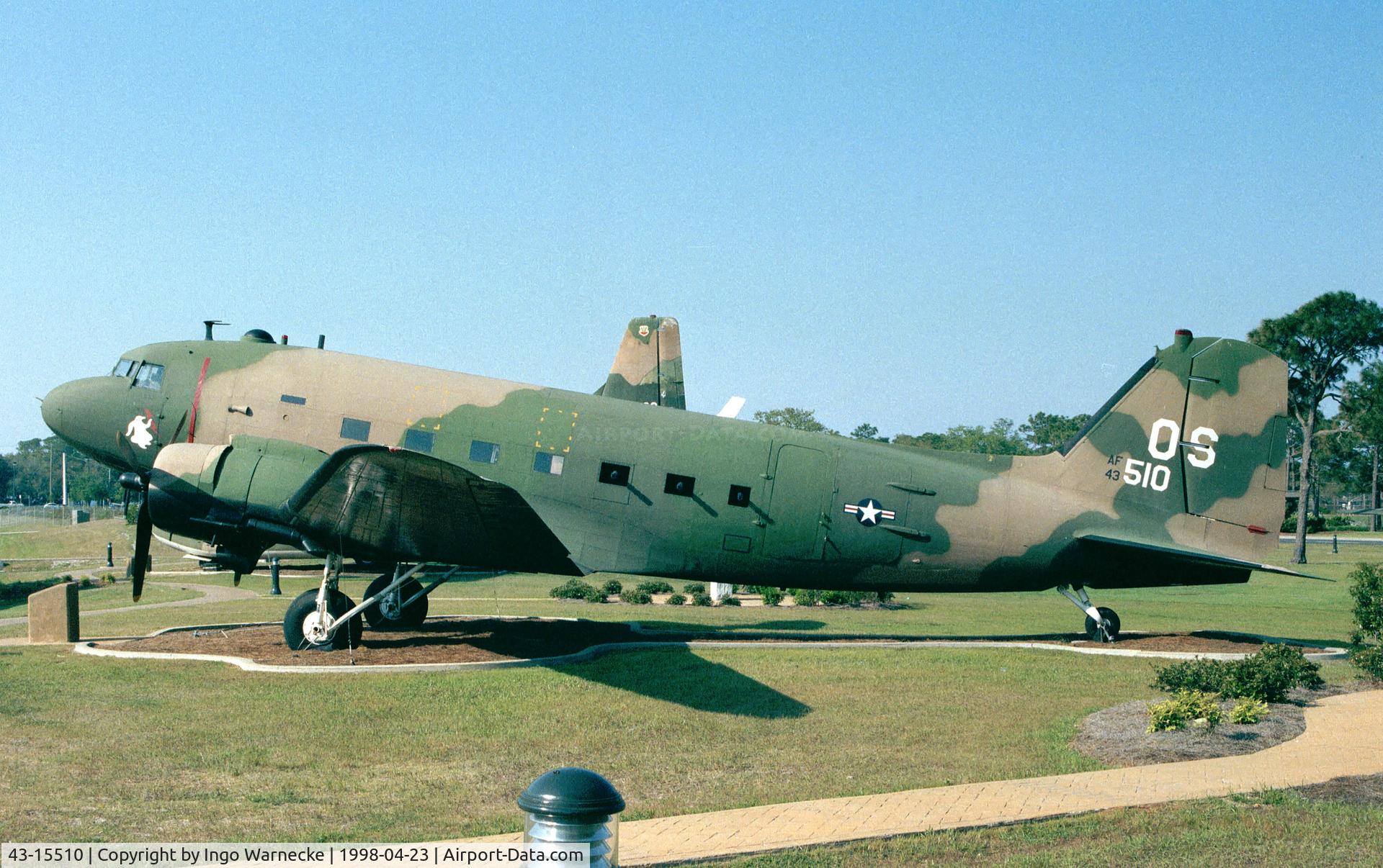 43-15510, 1943 Douglas AC-47A-85-DL Skytrain C/N 19976, Douglas AC-47A of USAF at Hurlburt Field Memorial Air Park
