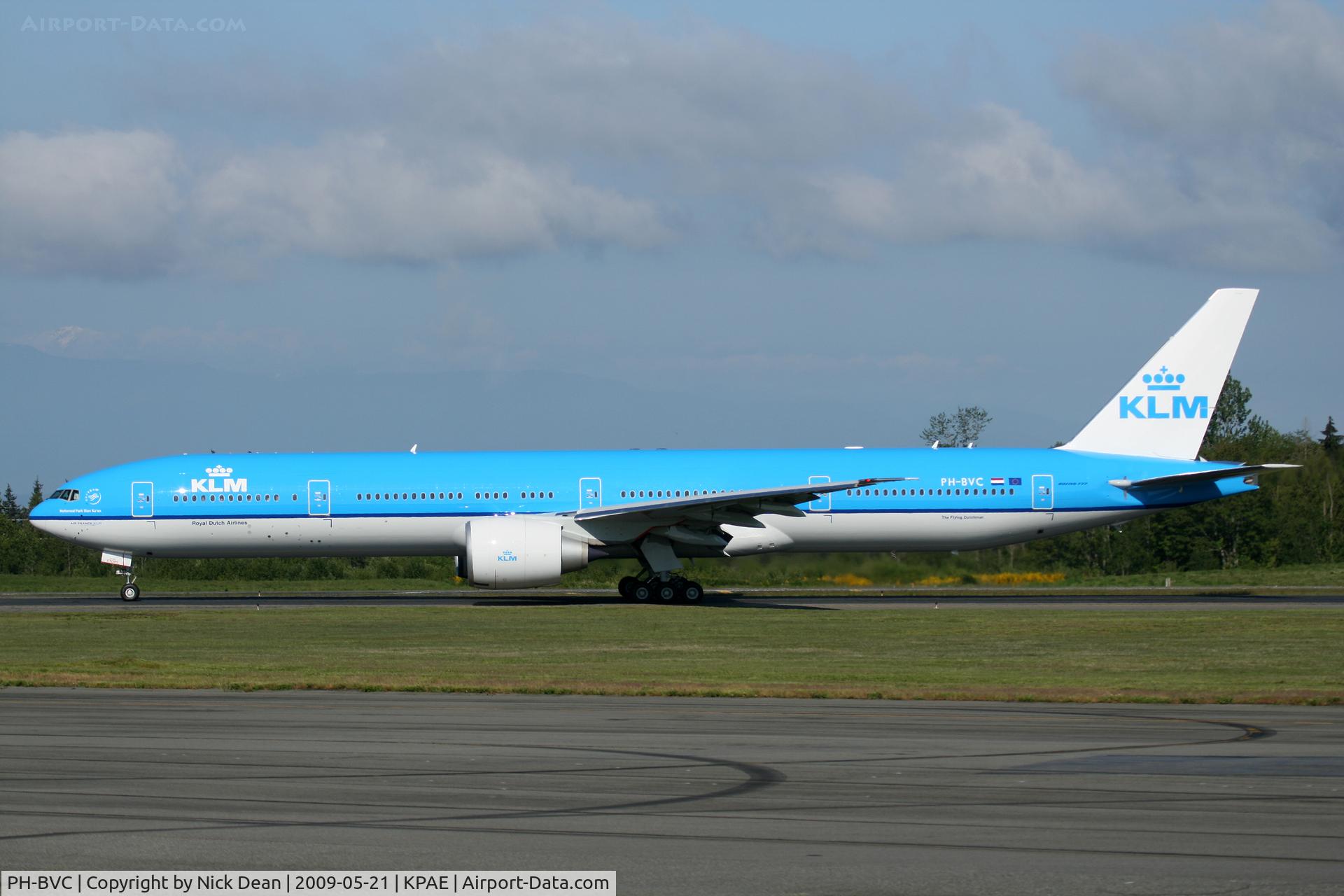 PH-BVC, 2009 Boeing 777-306/ER C/N 37582, KPAE Boeing 913 taxies for departure on 34L