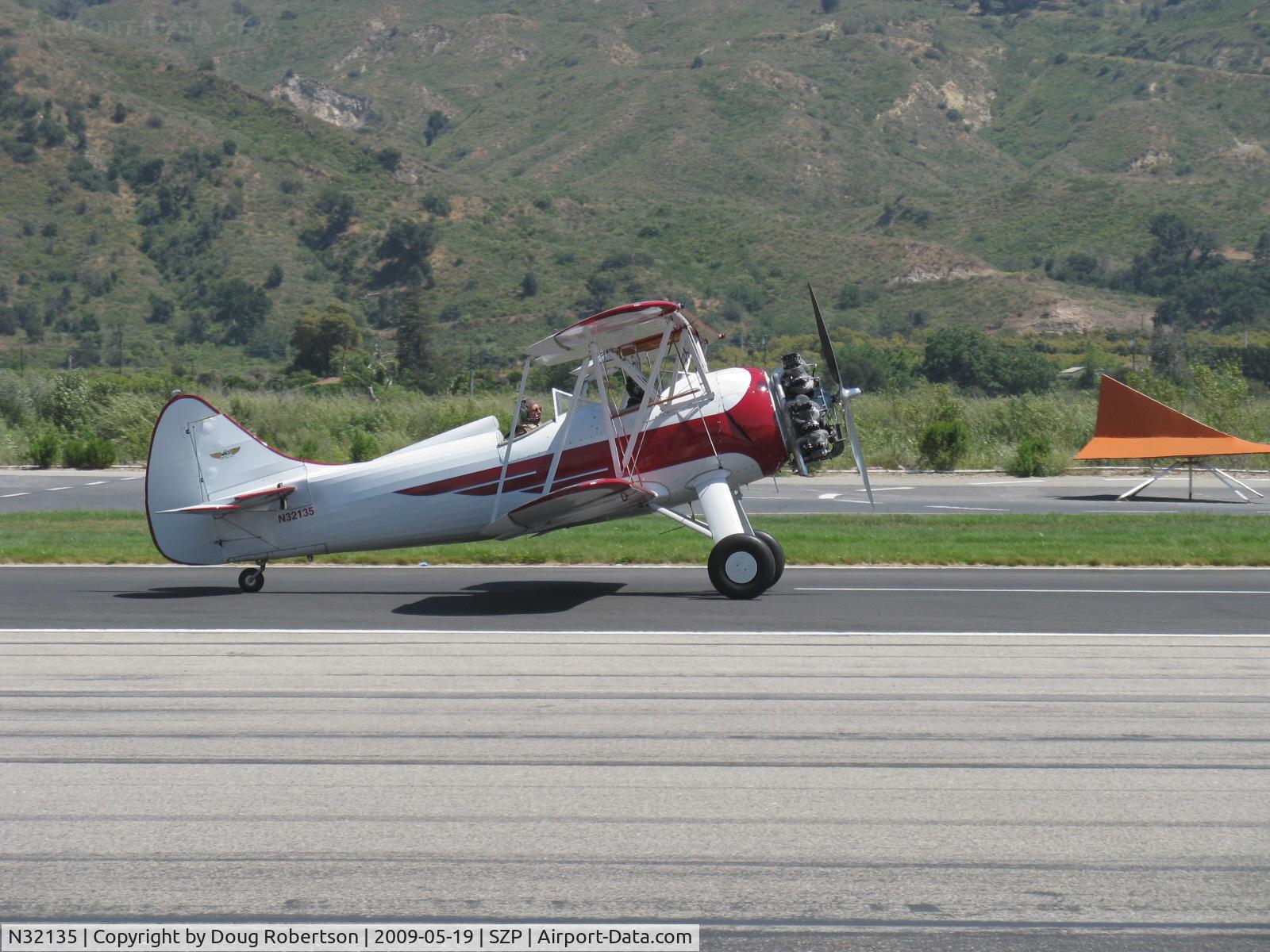 N32135, 1941 Waco UPF-7 C/N 5767, 1941 Waco UPF-7, Continental W670 220 Hp, a stunning showplane, landing roll Rwy 22