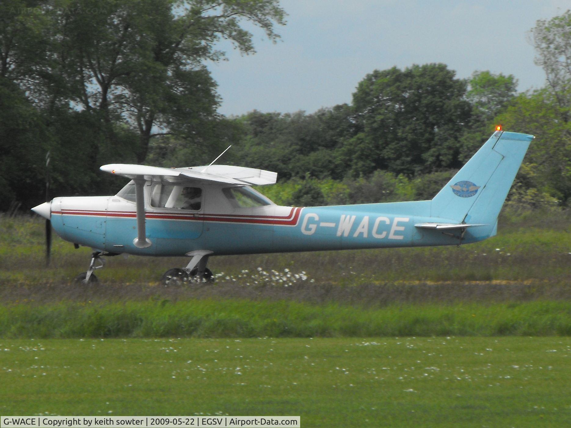 G-WACE, 1986 Reims Cessna F152 C/N 1978, tearing down the runway for departure !!