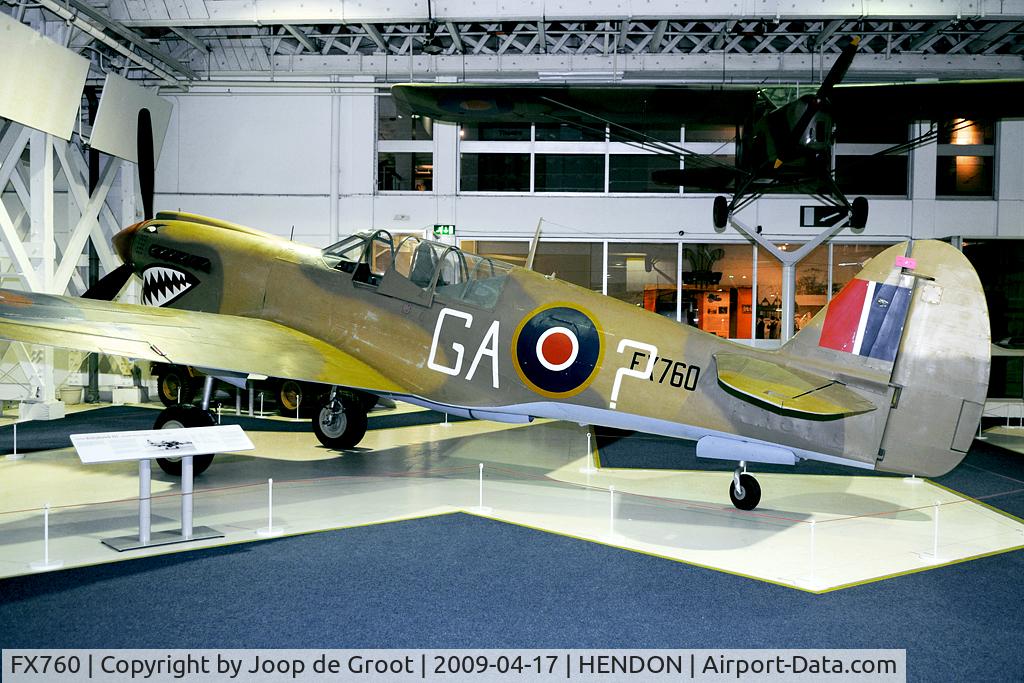 FX760, Curtiss Kittyhawk IV C/N 33840, This Kittyhawk represents a 112 Sq machine as these operated in the desert in the fourties.