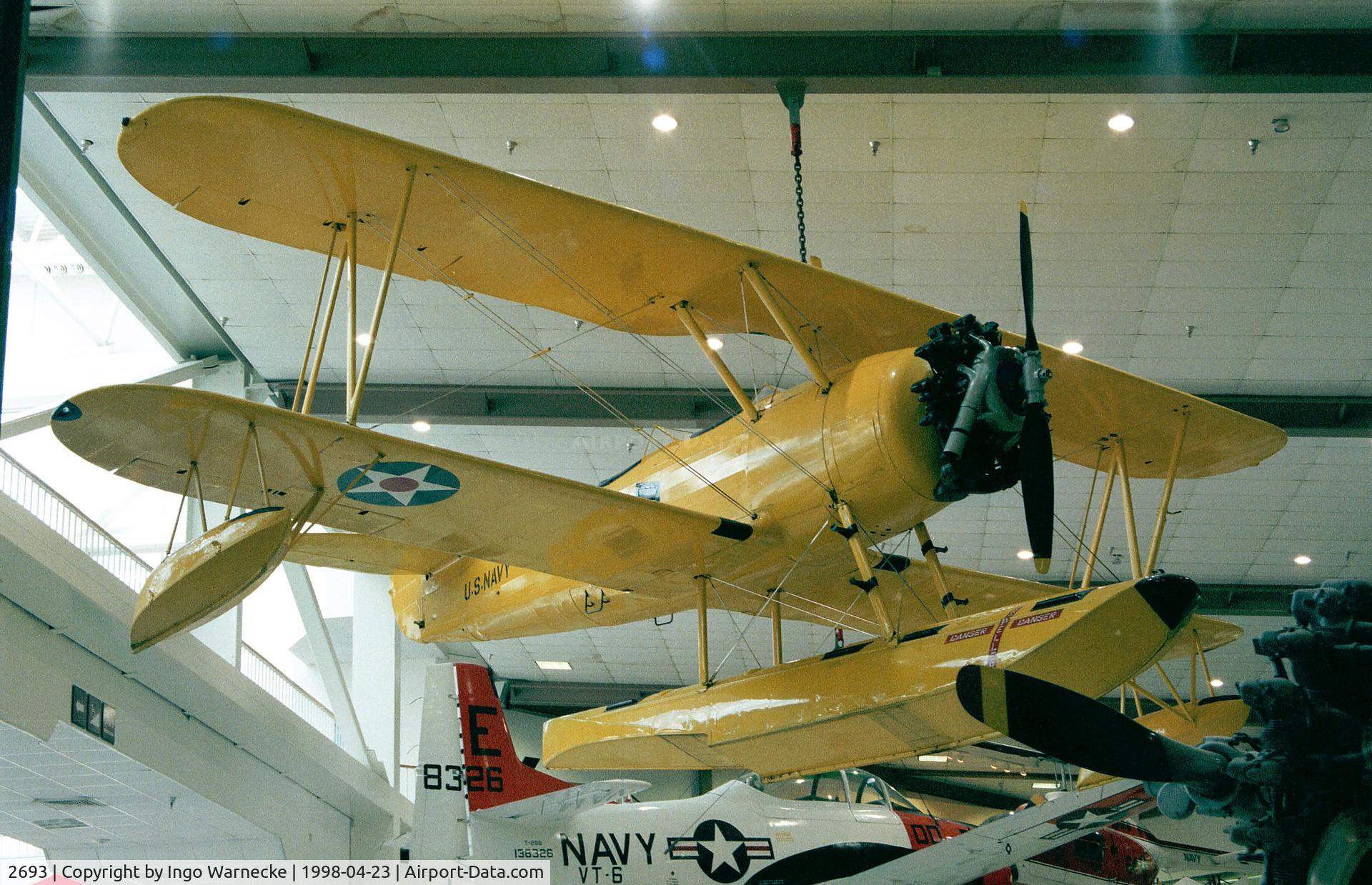 2693, Naval Aircraft Factory N3N-3 C/N Not found 2693, Naval Aircraft Factory N3N-3 on float at the Museum of Naval Aviation, Pensacola FL