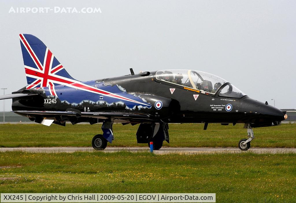 XX245, 1978 Hawker Siddeley Hawk T.1 C/N 081/312081, RAF No 4 FTS/208(R) Sqn in the 2009 Hawk Display Team livery