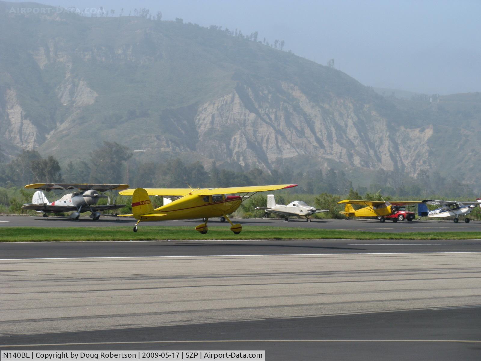 N140BL, 1946 Cessna 140 C/N 14565, 1946 Cessna 140 ragwing, Continental C90 90 Hp, takeoff roll Rwy 22
