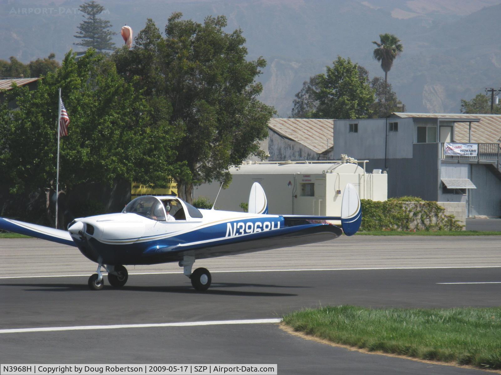 N3968H, 1947 Erco 415CD Ercoupe C/N 4669, 1947 ERCO ERCOUPE 415-CD, Continental A&C75 75 Hp, landing roll Rwy 22