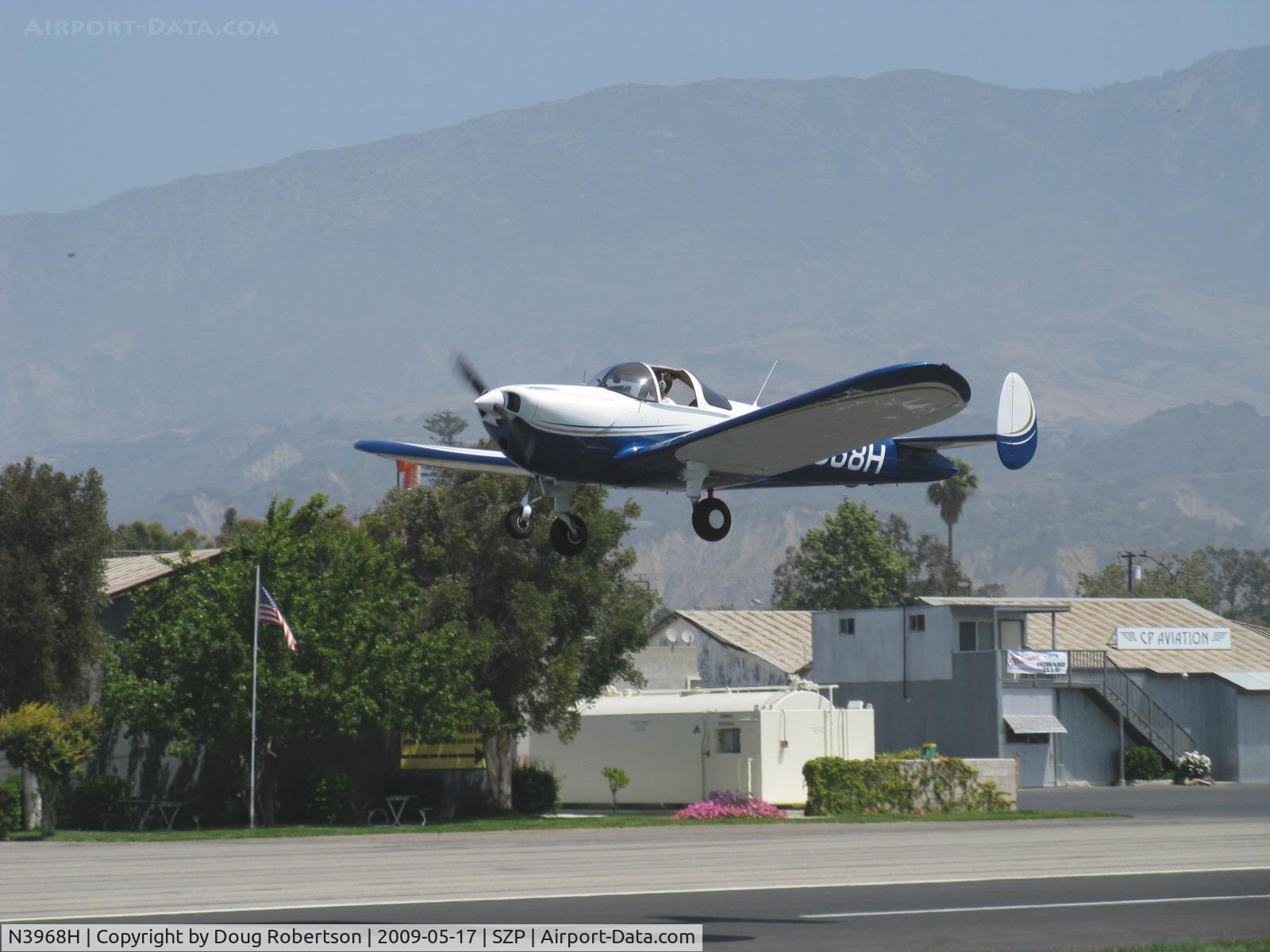 N3968H, 1947 Erco 415CD Ercoupe C/N 4669, 1947 ERCO ERCOUPE 415-CD, Continental A&C75 75 Hp, takeoff climb Rwy 22