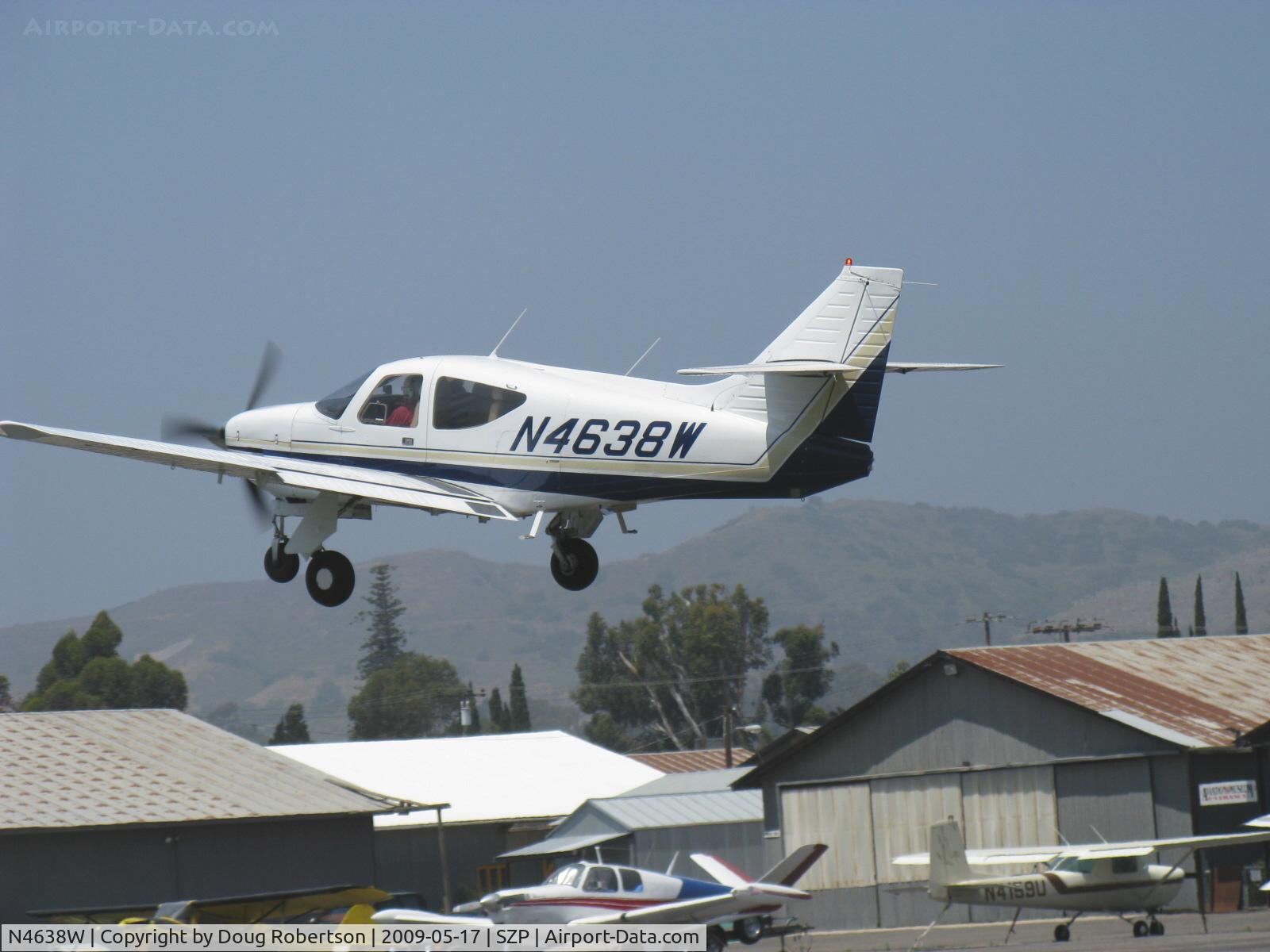 N4638W, 1977 Rockwell International 112TCA Commander C/N 13168, 1977 Rockwell 112TC-A TURBO ALPINE COMMANDER, Lycoming TIO-360-C1A6D 210 Hp, takeoff climb Rwy 22