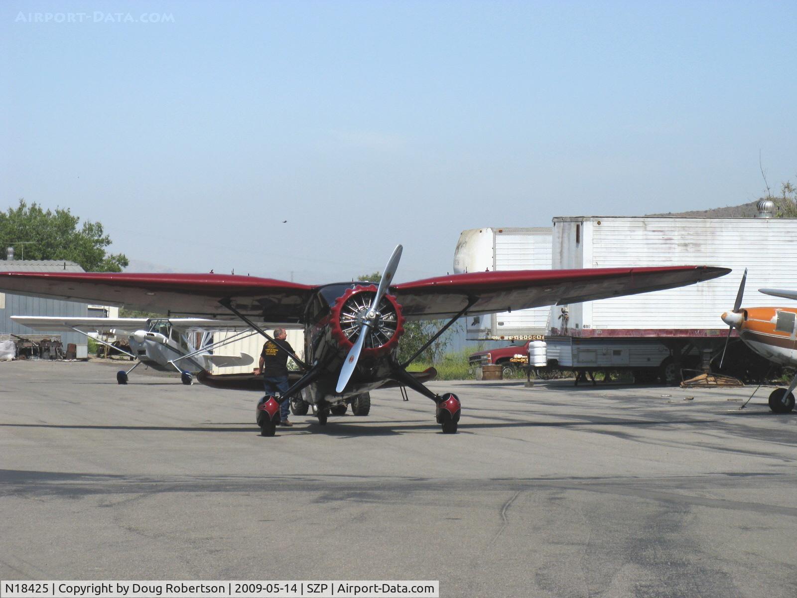 N18425, 1937 Stinson SR-9F Reliant C/N 5715, 1937 Stinson SR-9F 'Gullwing' RELIANT, P&W R-985 Wasp Jr. 450 Hp upgrade, in tow
