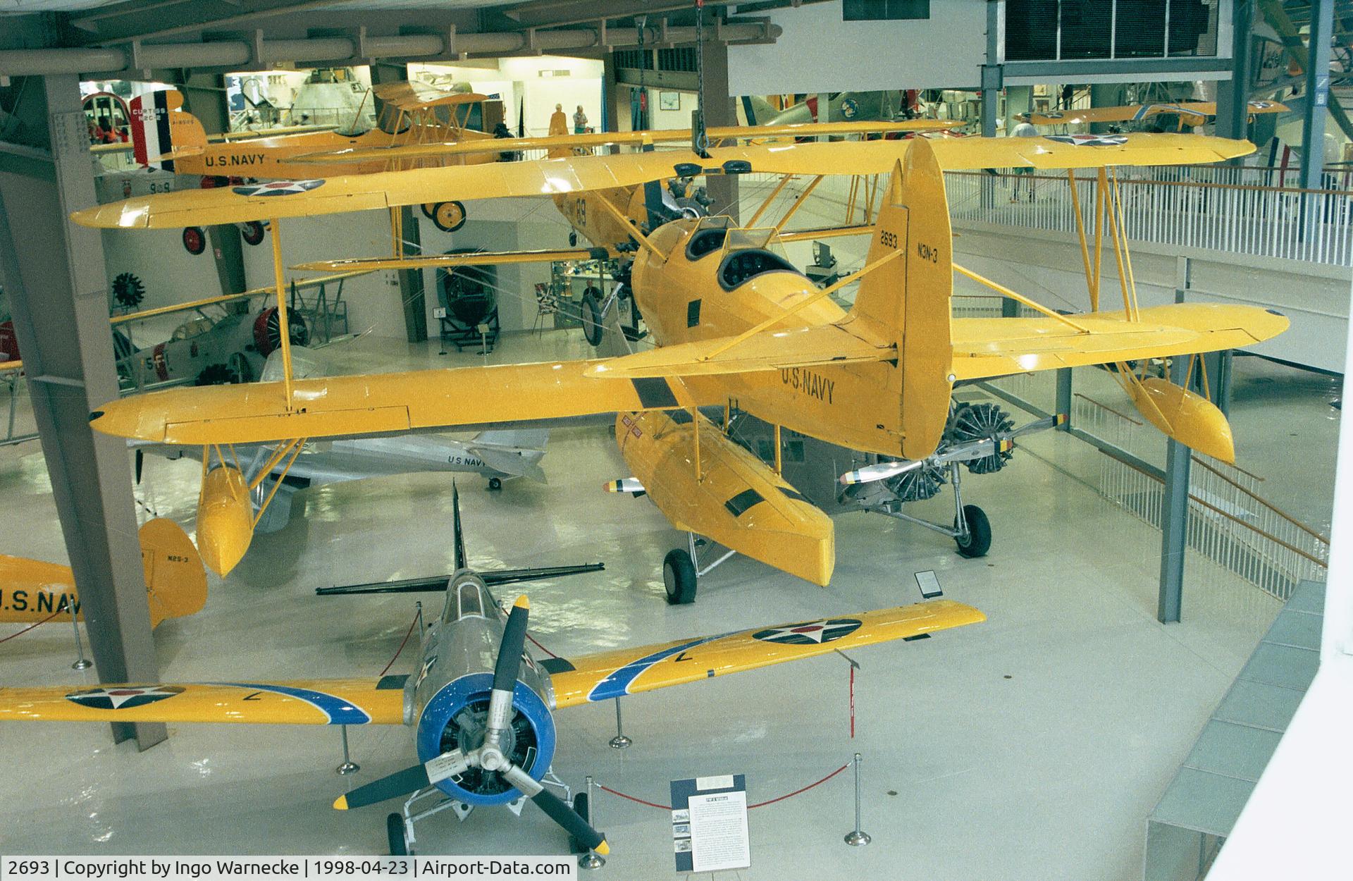 2693, Naval Aircraft Factory N3N-3 C/N Not found 2693, Naval Aircraft Factory N3N-3 on float at the Museum of Naval Aviation, Pensacola FL