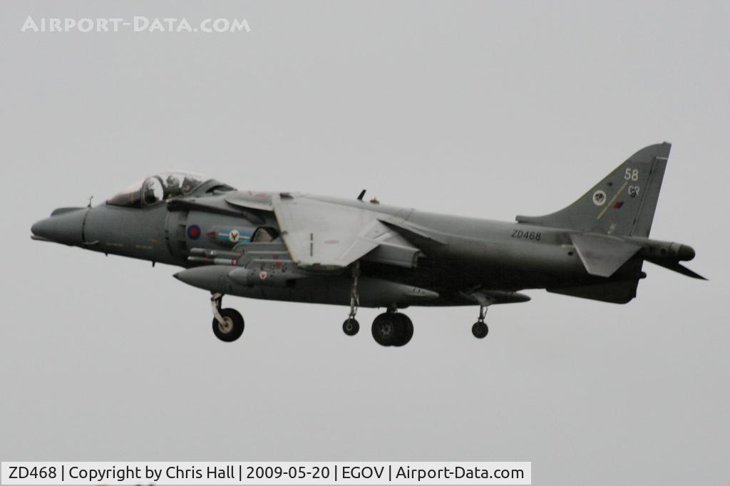 ZD468, 1990 British Aerospace Harrier GR.9 C/N P58, Harrier GR9 RAF HOCU/20(R) Sqn