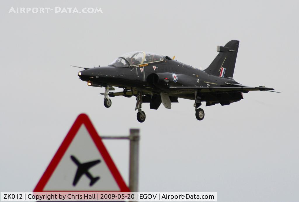 ZK012, 2008 British Aerospace Hawk T2 C/N RT003/1241, BAe Hawk T2 and a well placed sign