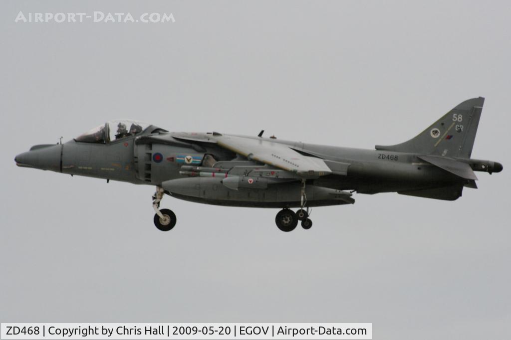 ZD468, 1990 British Aerospace Harrier GR.9 C/N P58, Harrier GR9 RAF HOCU/20(R) Sqn