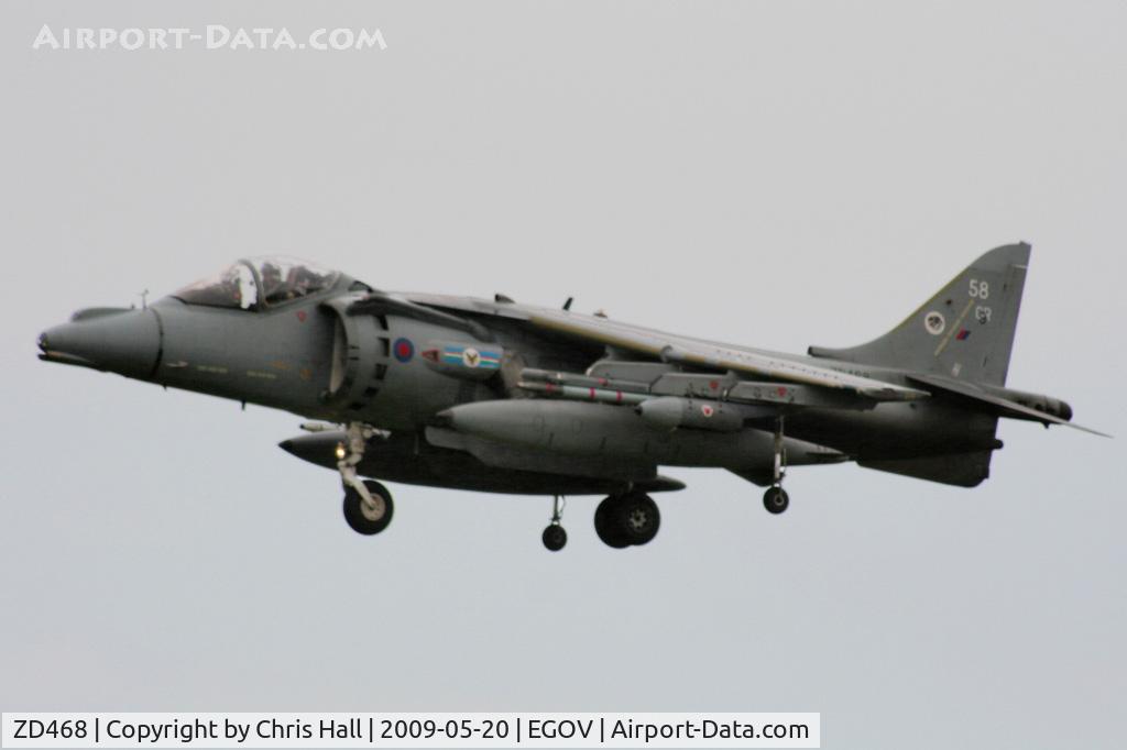 ZD468, 1990 British Aerospace Harrier GR.9 C/N P58, Harrier GR9 RAF HOCU/20(R) Sqn