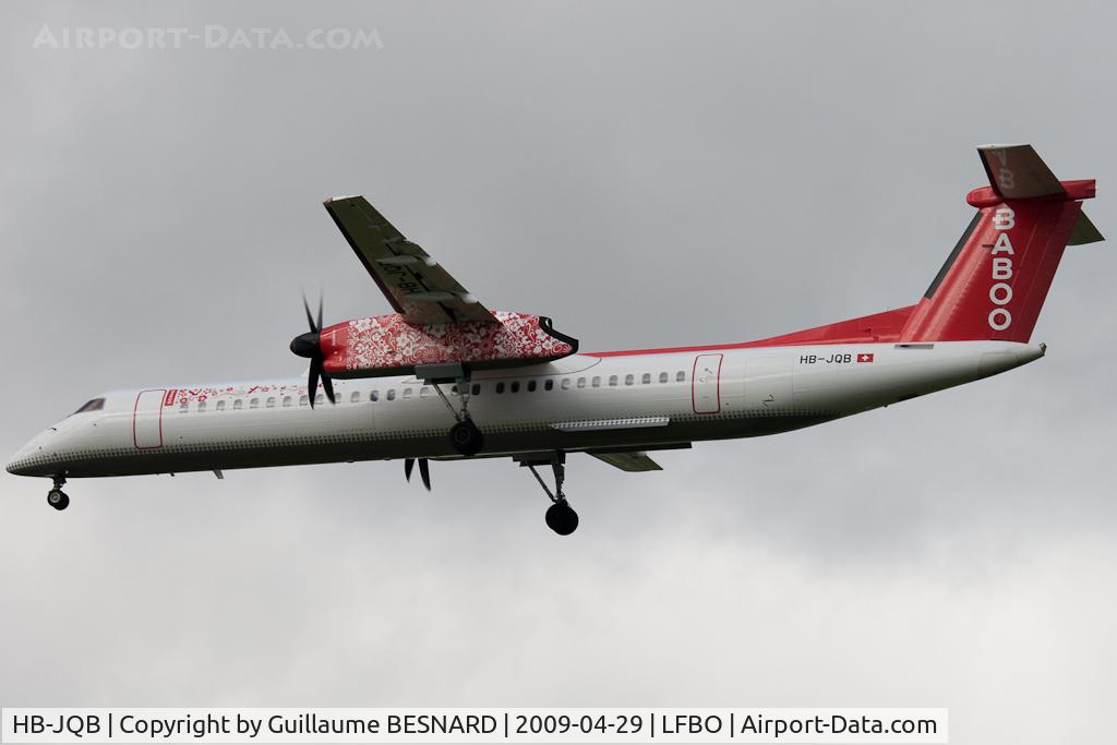 HB-JQB, 2007 De Havilland Canada DHC-8-402Q Dash 8 C/N 4175, Landing 32L