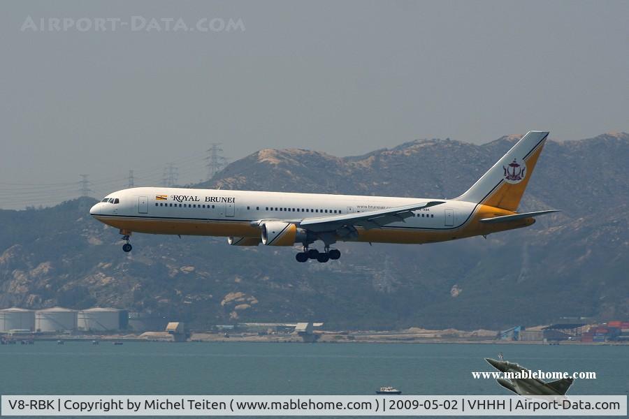 V8-RBK, 1993 Boeing 767-33A/ER C/N 25536, Royal Brunei