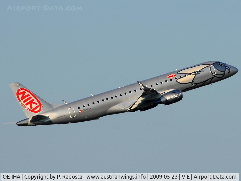 OE-IHA, 2009 Embraer 190LR (ERJ-190-100LR) C/N 19000285, Taking off from RWY 29 in VIE bound for INN