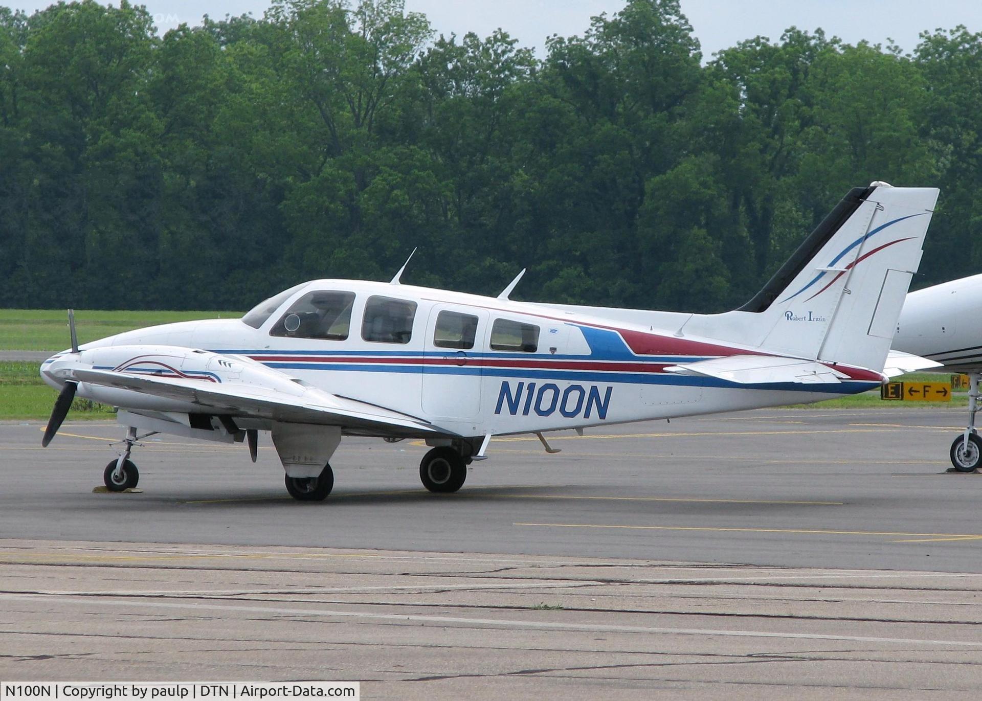 N100N, 1979 Beech 58P Baron C/N TJ-189, Parked at Downtown Shreveport.