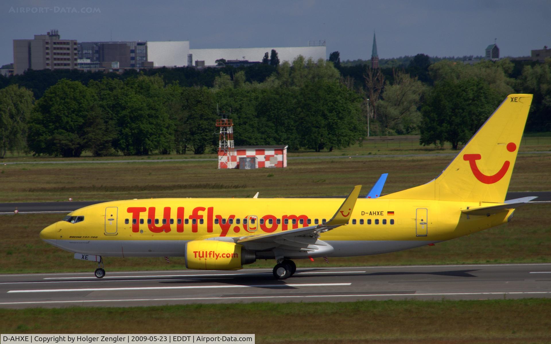 D-AHXE, 2007 Boeing 737-7K5 C/N 35135, Flight X3 1990 on a Boeing 737-700 from TXL to Salzburg is at the take off