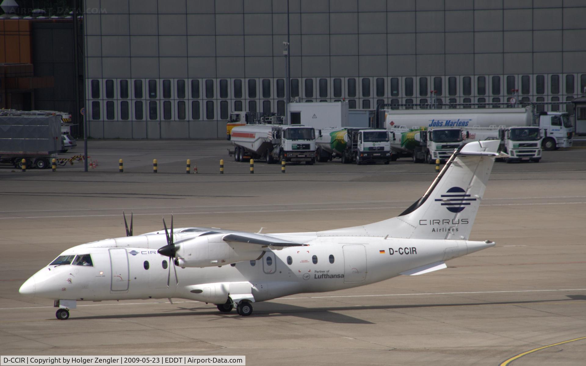D-CCIR, 1998 Dornier 328-110 C/N 3100, Flight C9 1560 from Mannheim on TXL taxiway to parkposition