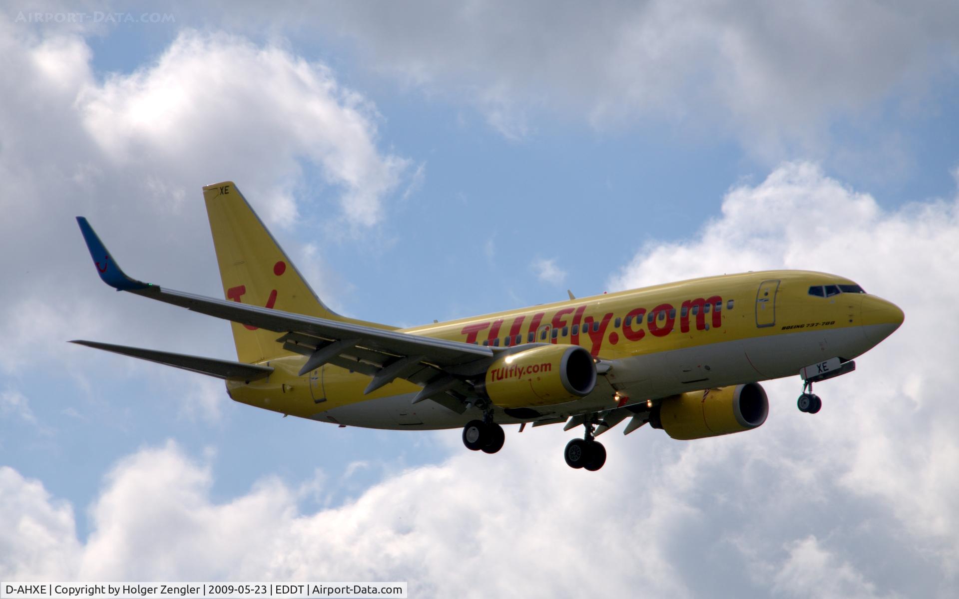 D-AHXE, 2007 Boeing 737-7K5 C/N 35135, TUIfly Boeing 737-700 on flight X3 1991 from Salzburg