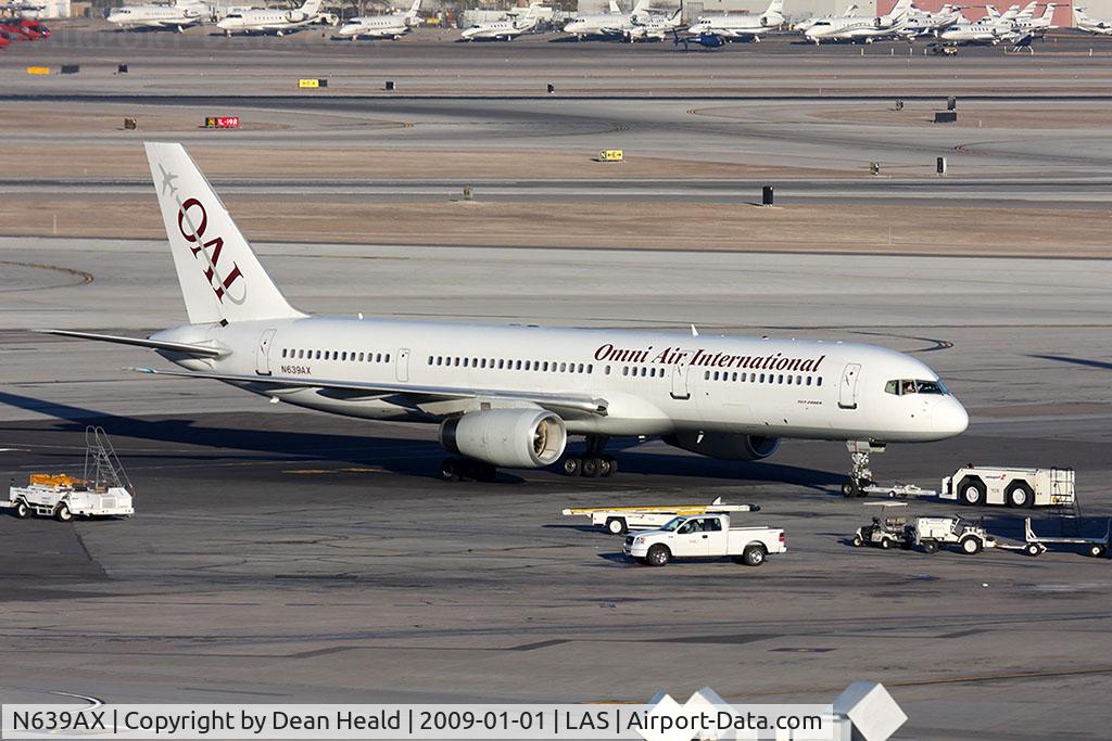 N639AX, 1989 Boeing 757-28A C/N 24368, Omni Air International N639AX pushing back from the gate.