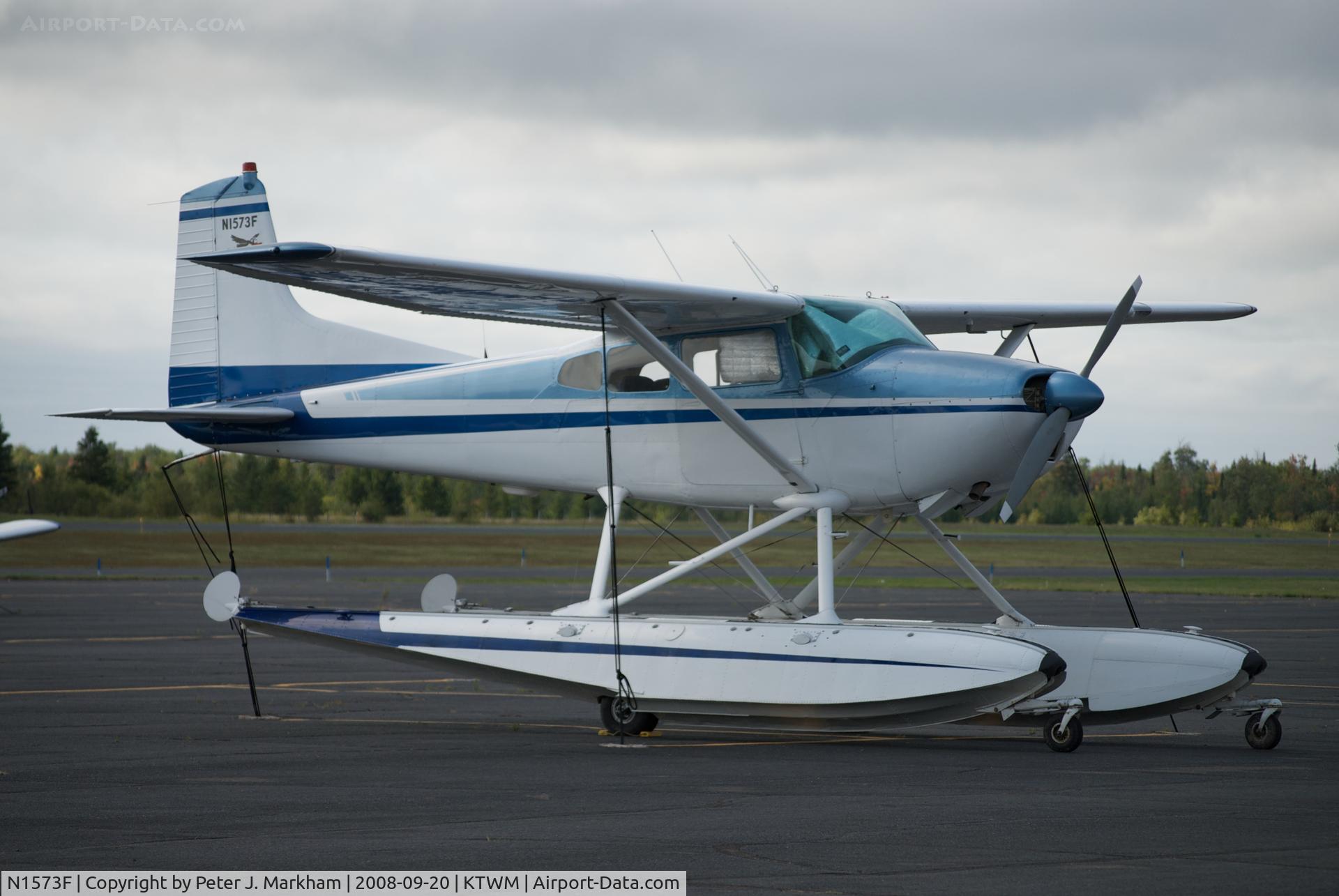 N1573F, 1965 Cessna 185D Skywagon C/N 185-0949, A Cessna Amphibian sitting on the ramp at Two Harbors, MN.