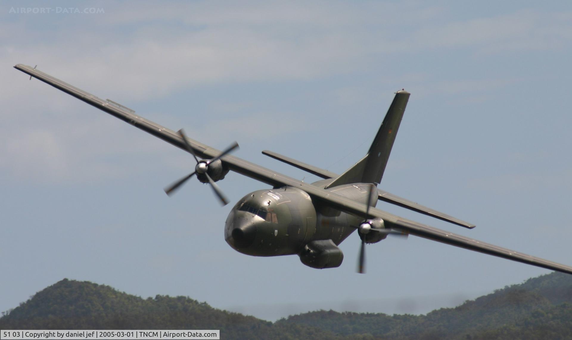 51 03, Transall C-160D C/N D140, fly by runway 27