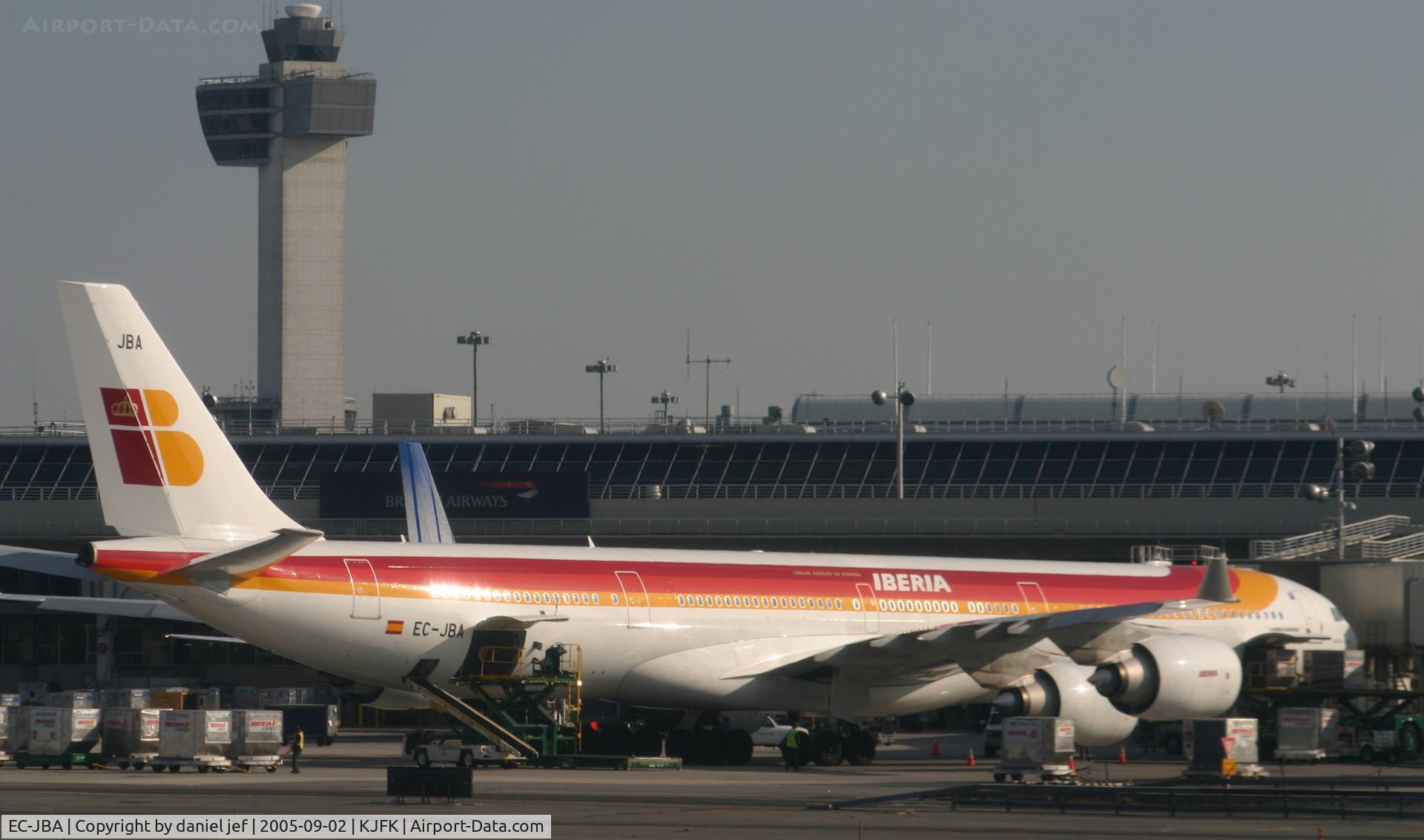 EC-JBA, 2004 Airbus A340-642 C/N 606, park at the ramp