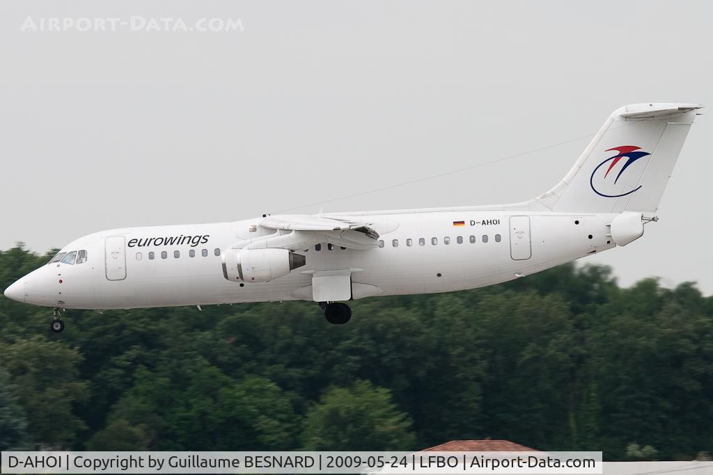 D-AHOI, 1990 British Aerospace BAe.146-300A C/N E3187, Landing 14R