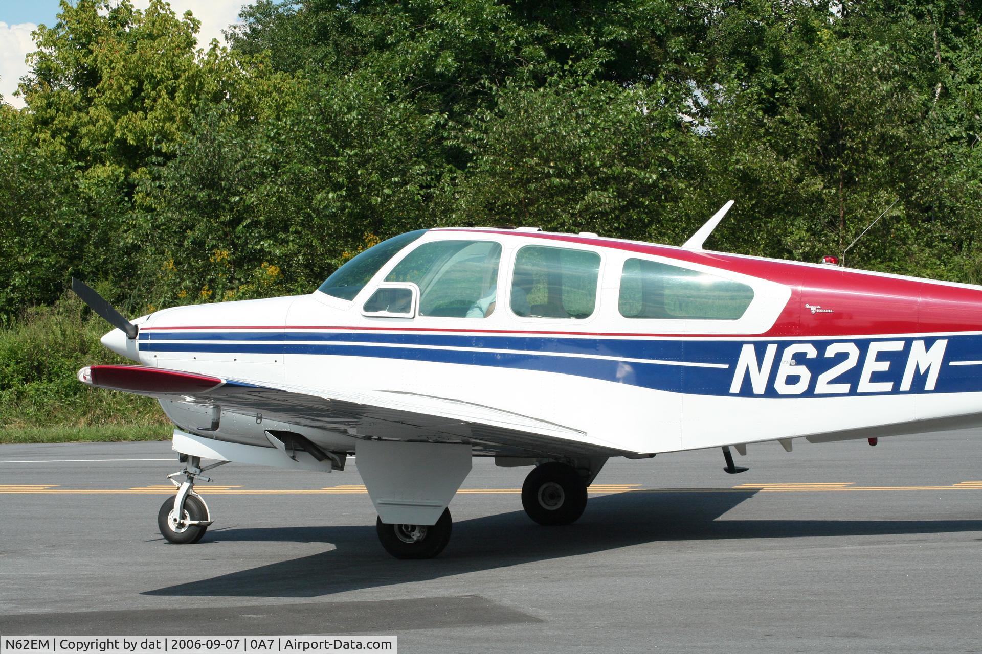 N62EM, 1966 Beech V35 Bonanza C/N D-8081, parked near fbo
