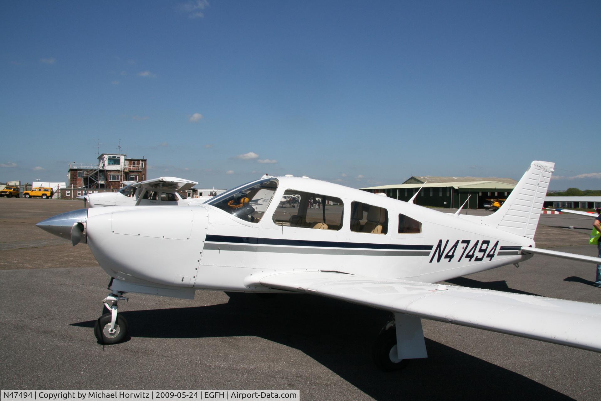 N47494, Piper PA-28R-201 Cherokee Arrow III C/N 28R-7737166, On the apron at Swansea