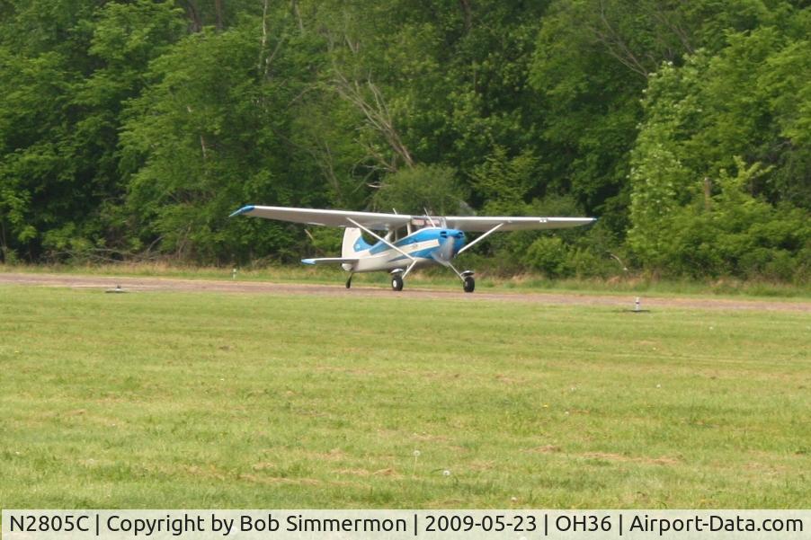 N2805C, 1954 Cessna 170B C/N 26348, Arriving at the Riverside breakfast fly-in at Zanesville, Ohio.