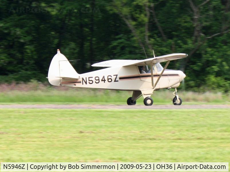 N5946Z, 1964 Piper PA-22-108 Colt C/N 22-9817, Arriving at the Riverside breakfast fly-in at Zanesville, Ohio.