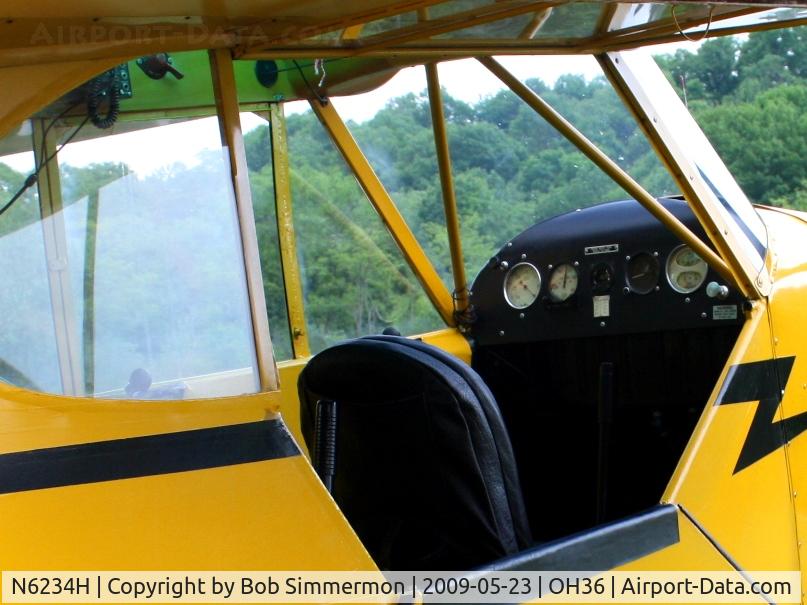 N6234H, 1946 Piper J3C-65 Cub C/N 19408, Riverside breakfast fly-in at Zanesville, Ohio
