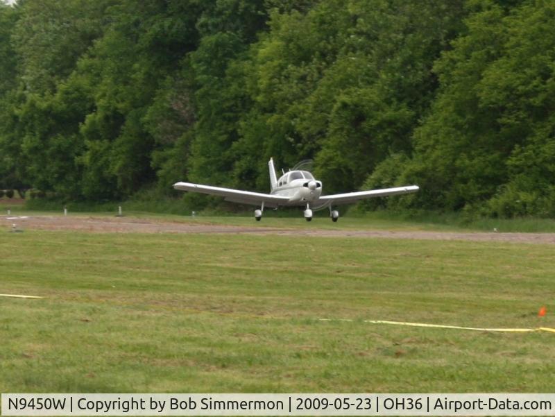 N9450W, 1968 Piper PA-28-235 C/N 28-11169, Arriving at the Riverside breakfast fly-in at Zanesville, Ohio.