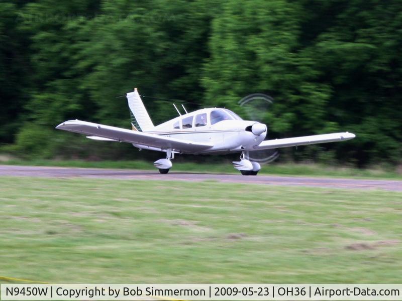 N9450W, 1968 Piper PA-28-235 C/N 28-11169, Arriving at the Riverside breakfast fly-in at Zanesville, Ohio.