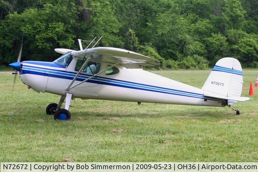N72672, 1946 Cessna 140 C/N 9848, Riverside breakfast fly-in at Zanesville, Ohio