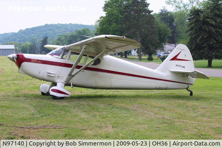 N97140, 1946 Stinson 108 Voyager C/N 108-140, Riverside breakfast fly-in at Zanesville, Ohio