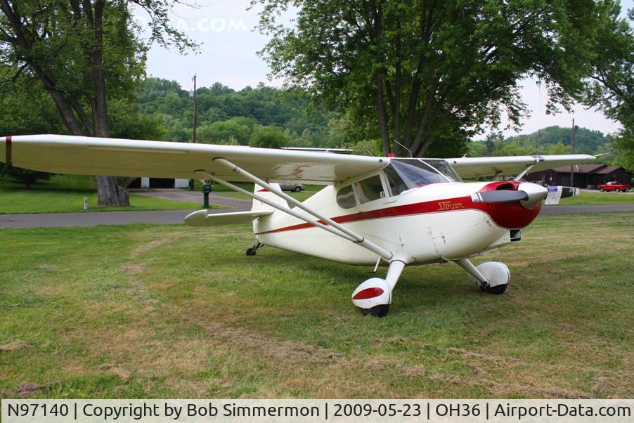 N97140, 1946 Stinson 108 Voyager C/N 108-140, Riverside breakfast fly-in at Zanesville, Ohio